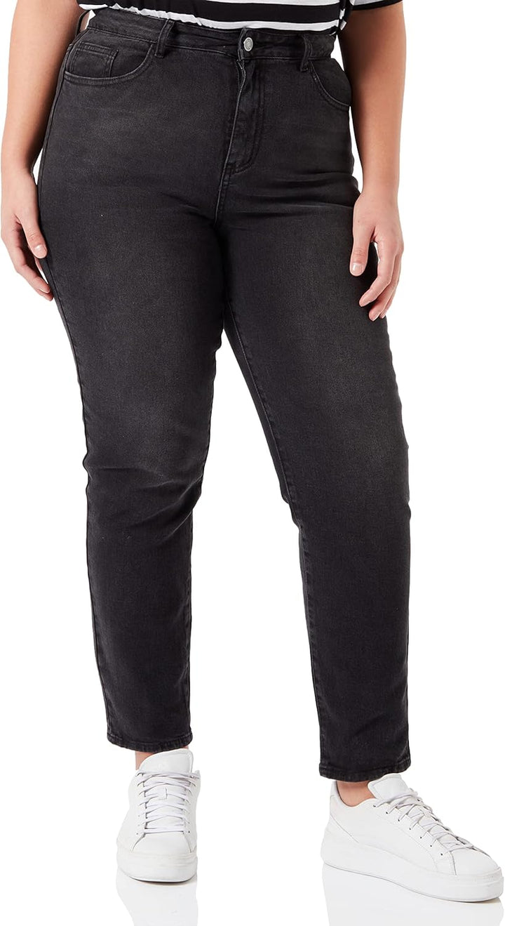 Vila Damen Vimommie Dl Hw Mom Blk-Noos Jeans 36W / 32L Black Denim, 36W / 32L Black Denim