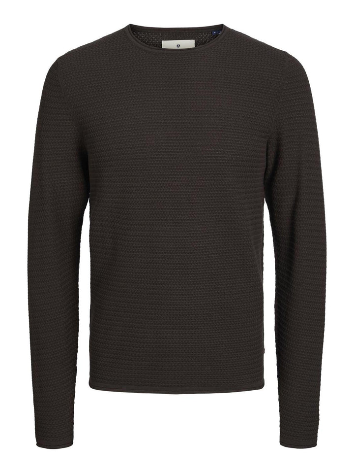 JACK & JONES Male Strickpullover Einfarbig Strickpullover M Chocolate Torte, M Chocolate Torte