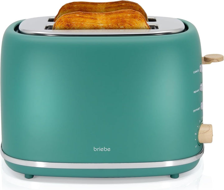 briebe Nordic Toaster mit breitem Schlitz, Toaster für 2 Scheiben, 6 Röststufen, Warmhaltefunktion,
