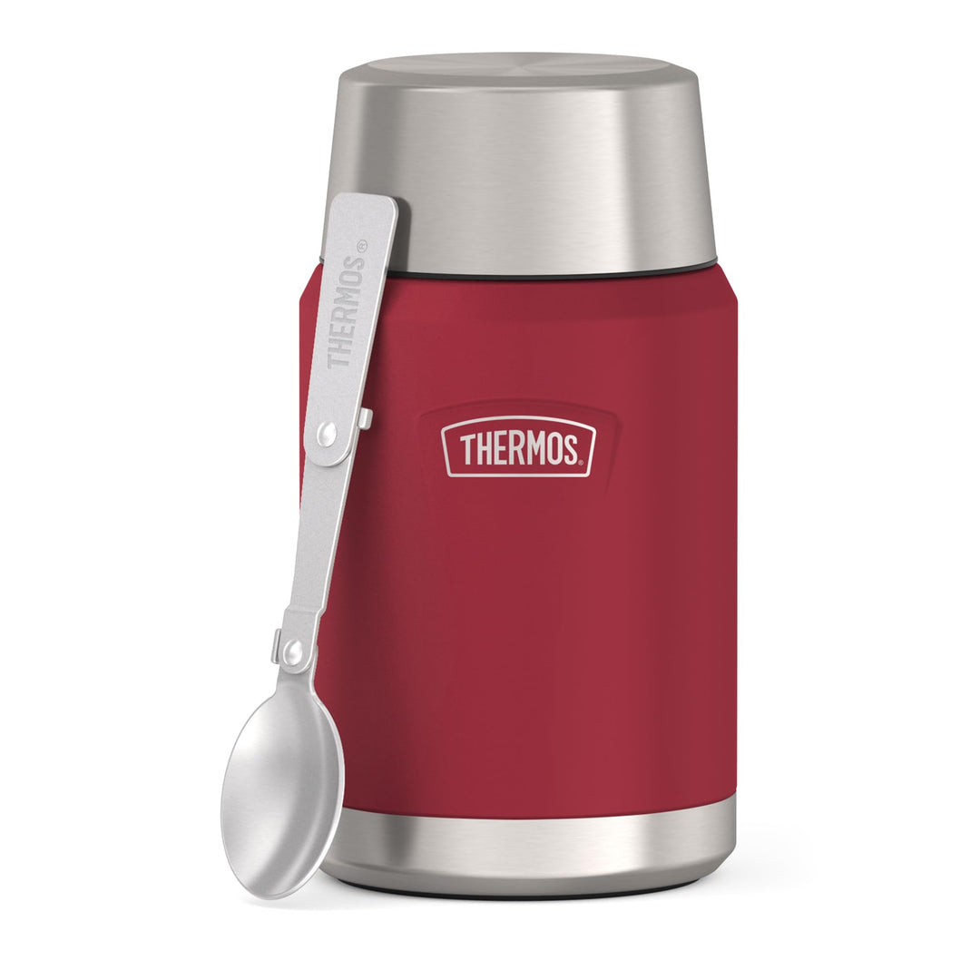 Thermos ICON Food Jar 0,71 l, rot/berry mat, Speisegefäss für Essen 710 ml, doppelwandigem 18/8 Edel