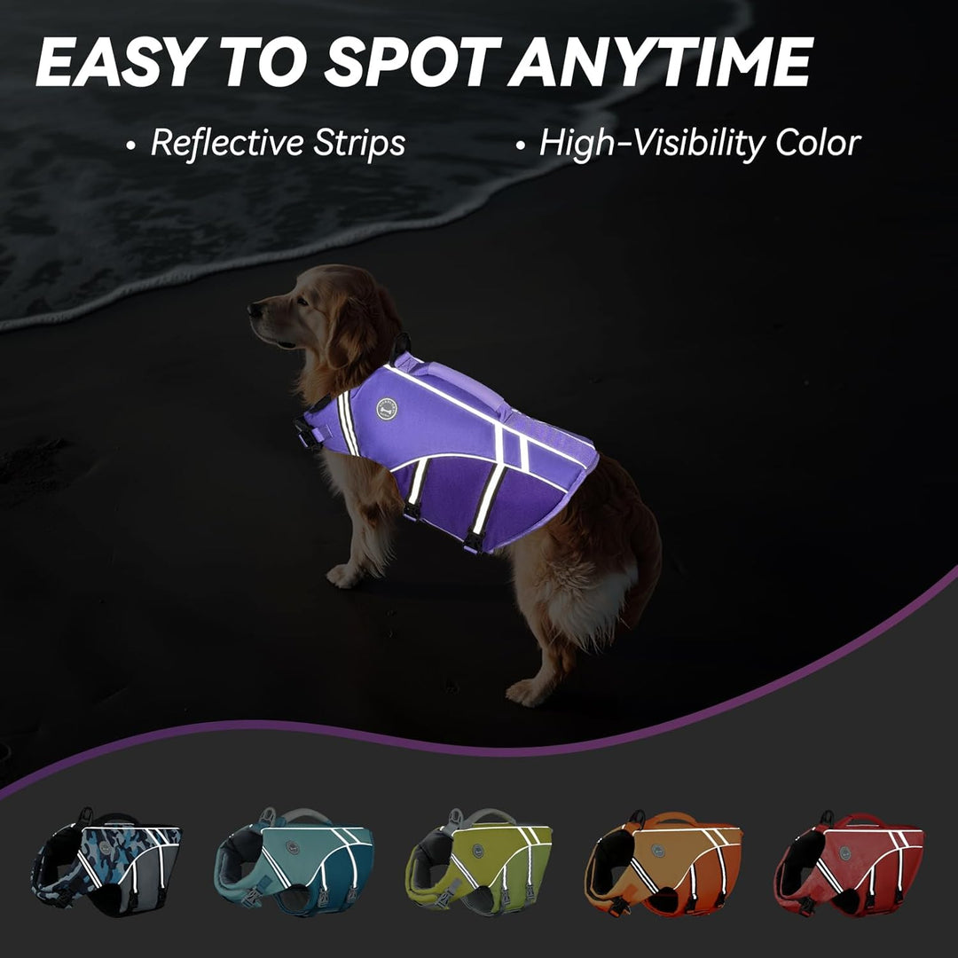 VIVAGLORY Sports Style Hundeschwimmweste, Rettungswesten Für Hunde Bootfahren, Auftrieb & Schwimmhil