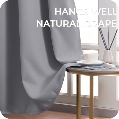 MRTREES Thermovorhang Kälteschutz Hellgrau Gardinen Blickdicht 2er Set Hellgrau 240x140 cm (HxB) Bli