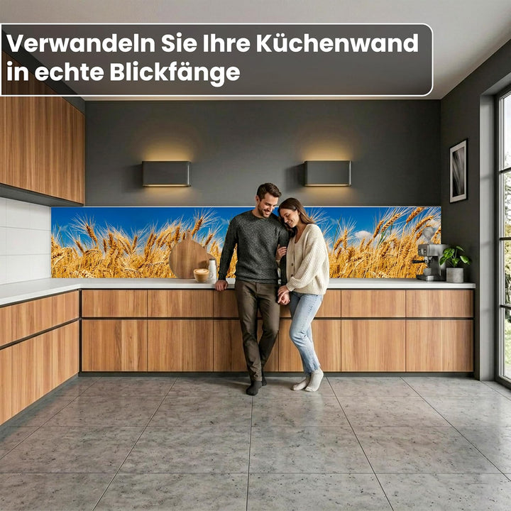 DIMEX Küchenrückwand Folie selbstklebend WEIZENFELD | Klebefolie - Dekofolie - Spritzschutz für Küch
