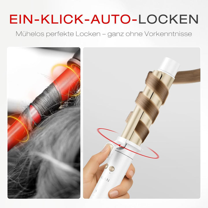 ANLAN Lockenstab Automatisch, 32mm Lockenstab Grosse Locken mit 4 Temperaturstufen (160–220°C), Kera