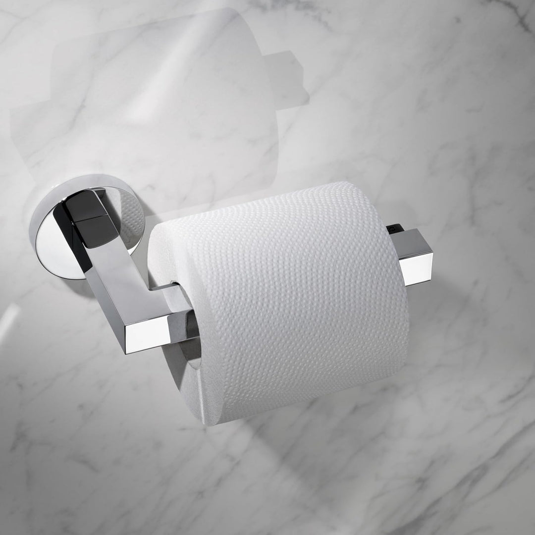 KEUCO Papier-Halter für Toiletten aus Metall, Hochglanz-verchromt, WC-Rollenhalter mit Rollenbremse