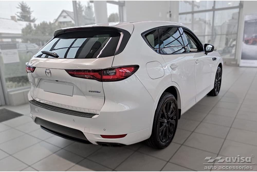 Avisa Schwarz Edelstahl Heckstossstangenschutz kompatibel mit Mazda CX-60 2022- 'Ribs'