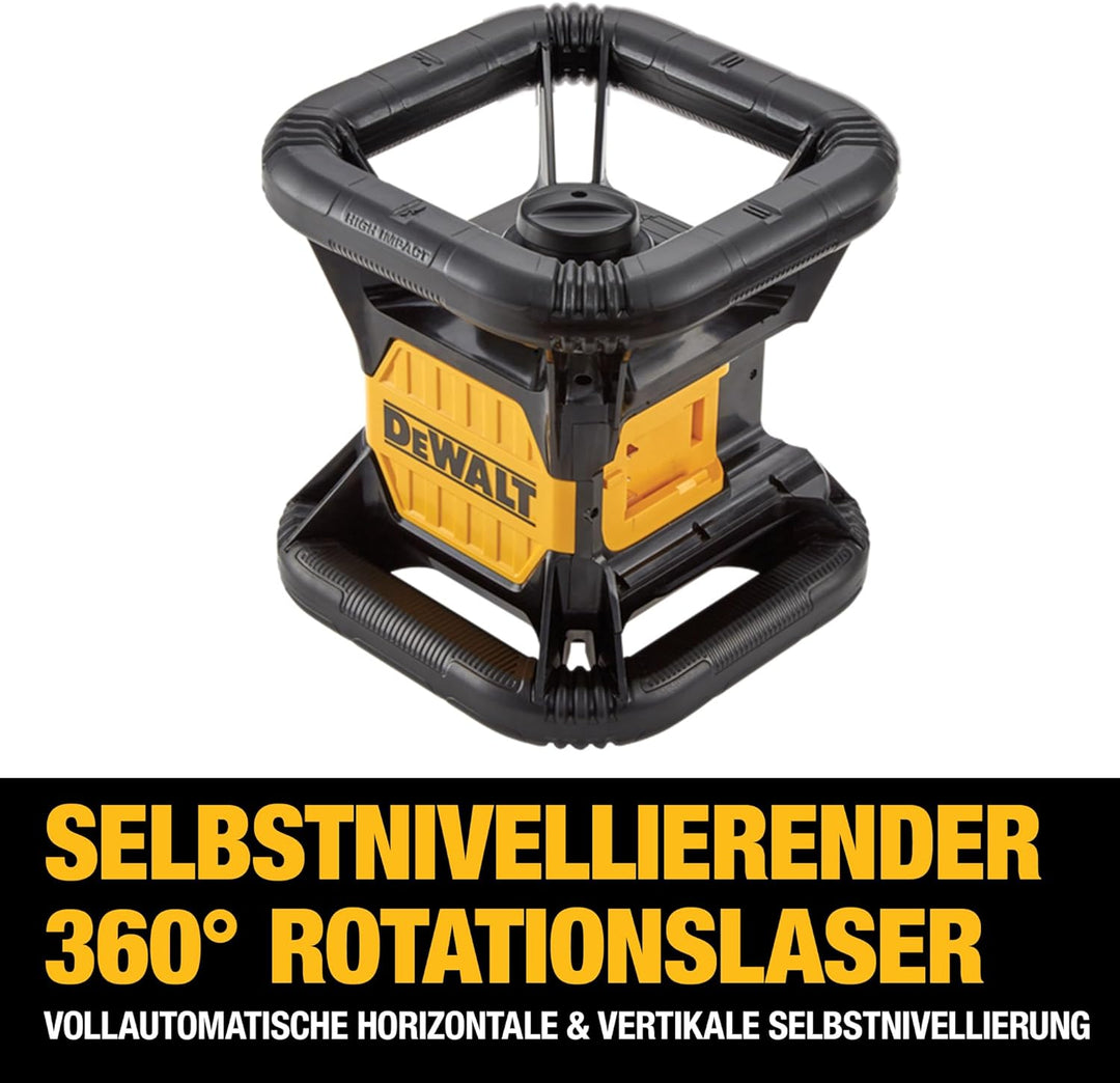 DEWALT 18V Akku Rotationslaser Rot DCE074D1R (mit einfachem Vertikal-Lot, selbstnivellierender, Arbe