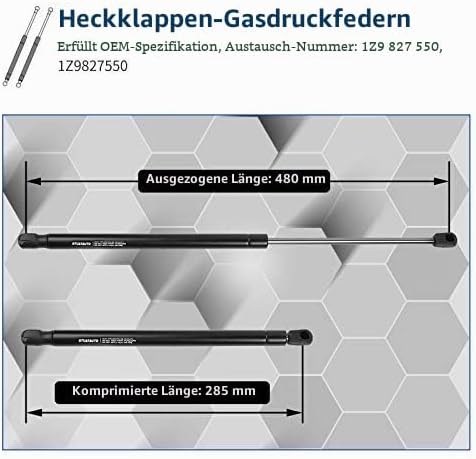Gasfeder Heckklappe Kompatibel mit Octavia II 1Z5 2004-2013, OTUAYAUTO 2 Stück Heckklappendämpfer un