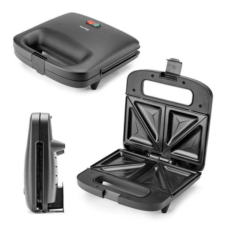 EasyBite Toaster, Sandwichmaker, Sandwich, Antihaftbeschichtung, 1000W, Dreiecke, Schwarz