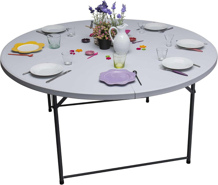 WERKA PRO Runder Klapptisch Ø150 x 74 cm weiss, weiss