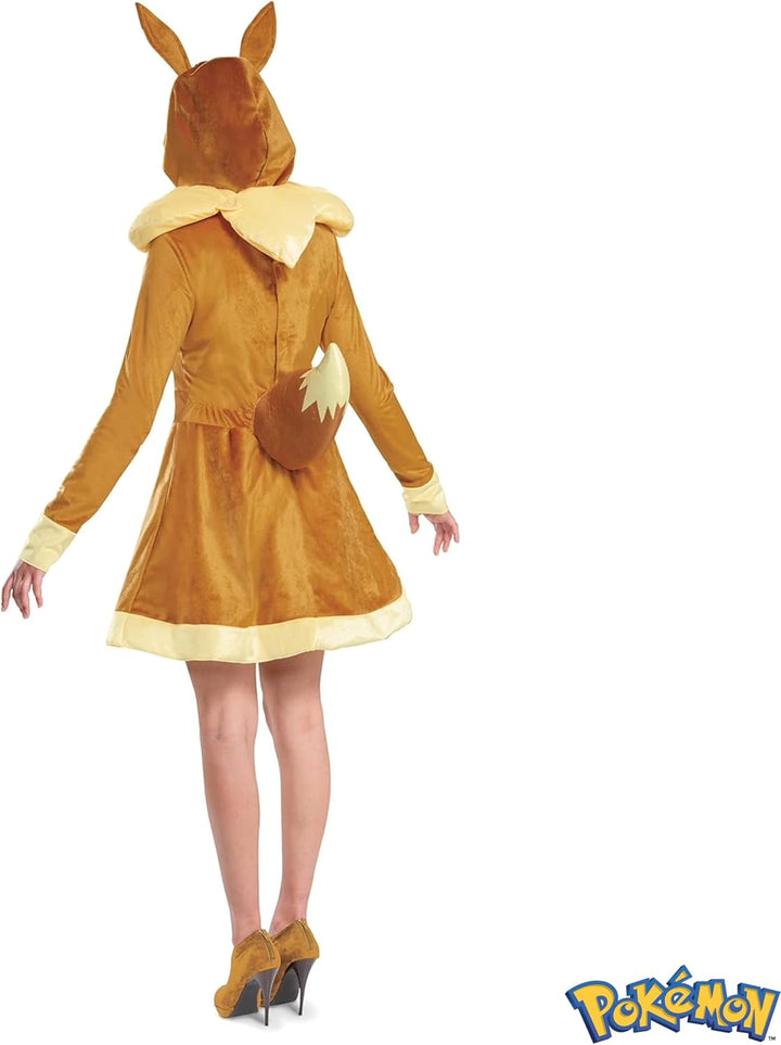 Disguise Eevee Costume, Official Pokemon Deluxe Adult Costume and Headpiece 12-14, 12-14