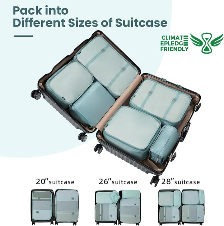 BAGAIL 10er-Set Packwürfel in verschiedenen Grössen Packorganizer für Reisezubehör Handgepäck Koffer