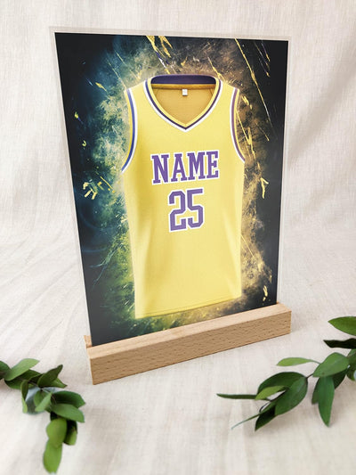 LosAngeles Fanartikel Acryl Tafel - Personalisiertes Geschenk, Basketball Geschenke Jungen, Basketba