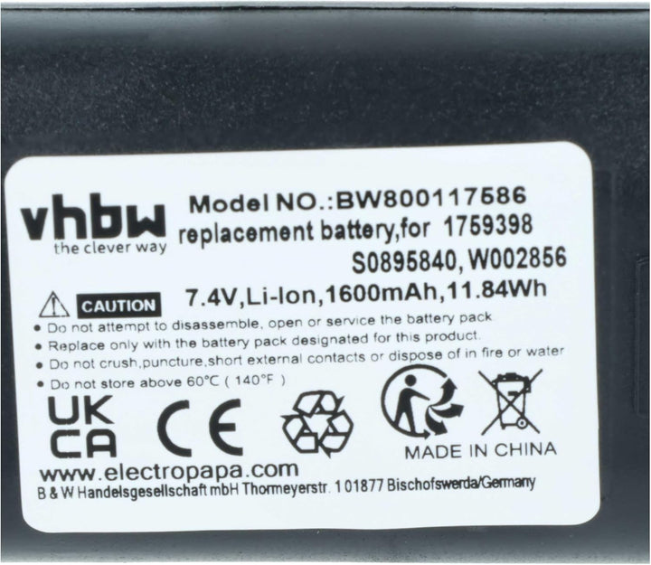 vhbw 2X Akku Ersatz für Dymo W002856, 1759398, S0895840 für Drucker Kopierer Scanner Etiketten-Druck