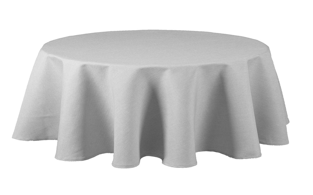 Textil Tischdecke - Leinen Optik - wasserabweisend oval (Silbergrau, oval 130x220) Silbergrau oval 1