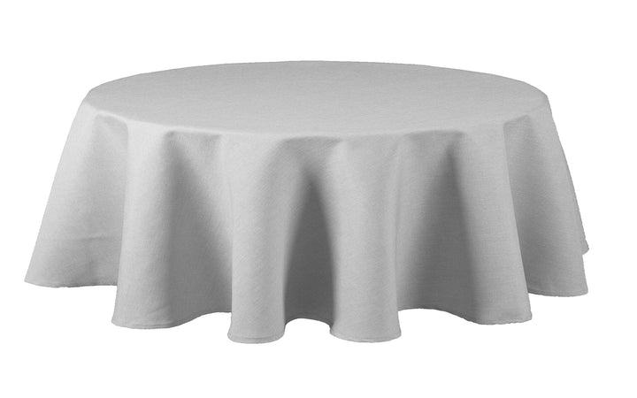 Textil Tischdecke - Leinen Optik - wasserabweisend oval (Silbergrau, oval 130x220) Silbergrau oval 1