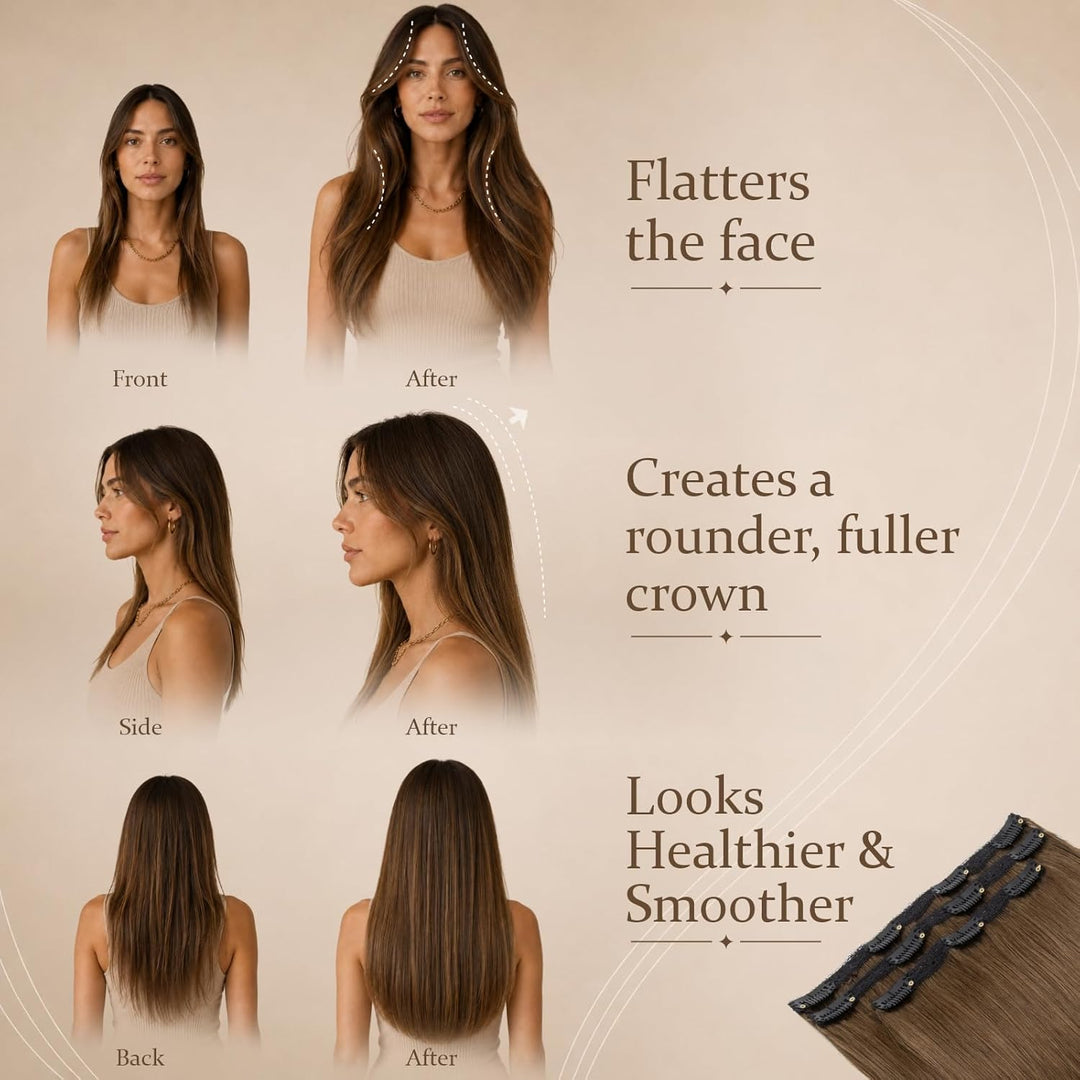 Rich Choices Clip in Extensions Echthaar Extensions Clip in Haarverlängerung Echthaar Remy Human Hai