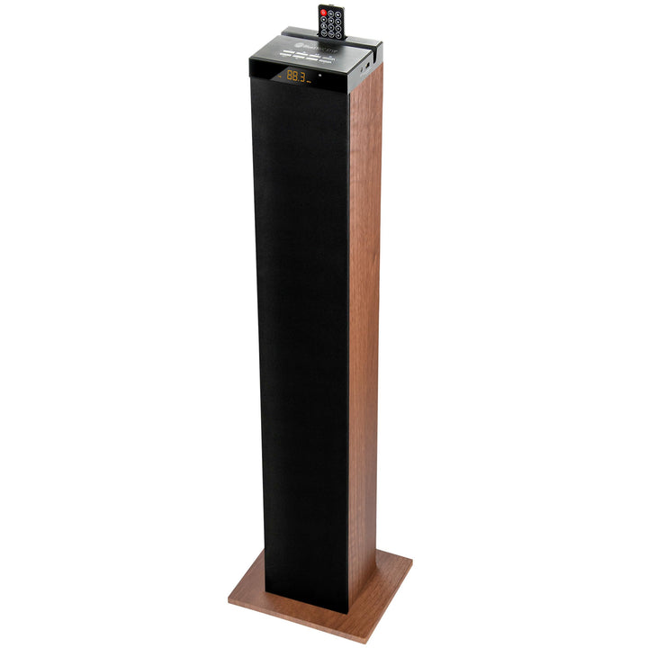 GOgroove Bluetooth Turm Lautsprecher mit integriertem Subwoofer - Standlautsprecher mit Bass und Dua