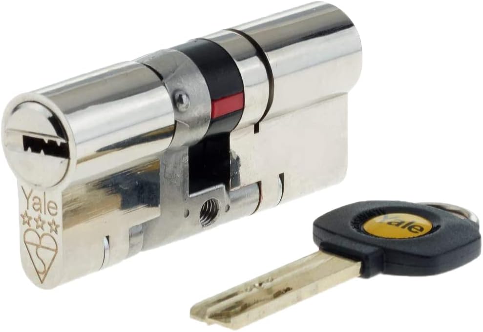 Yale P-YS3-3535B Euro-Zylinder mit 3 Sternen, B-YS3-3535N Doppel (verpackt) 35mm Int 35mm Ext Nickel