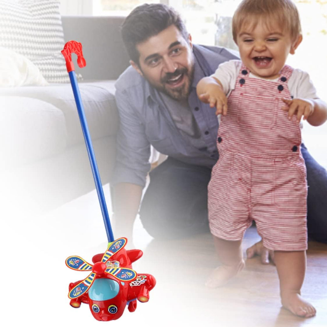 Schiebespielzeug, Baby-Schiebeflugzeug, Spielzeug mit langem Griff, Laufspielzeug für Kleinkinder, S