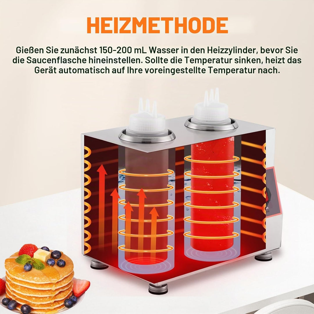 YUCHENGTECH Saucenwärmer Edelstahl Sossenwärmer Elektrisch 30~85°C Temperatur Einstellbar Sossenwärm