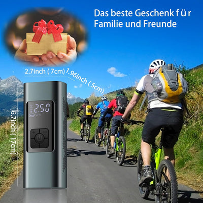 Tragbarer Luftkompressor Mini Reifenpumpe 12V 6000mAh Wiederaufladbarer Elektrischer Kompressor Fahr