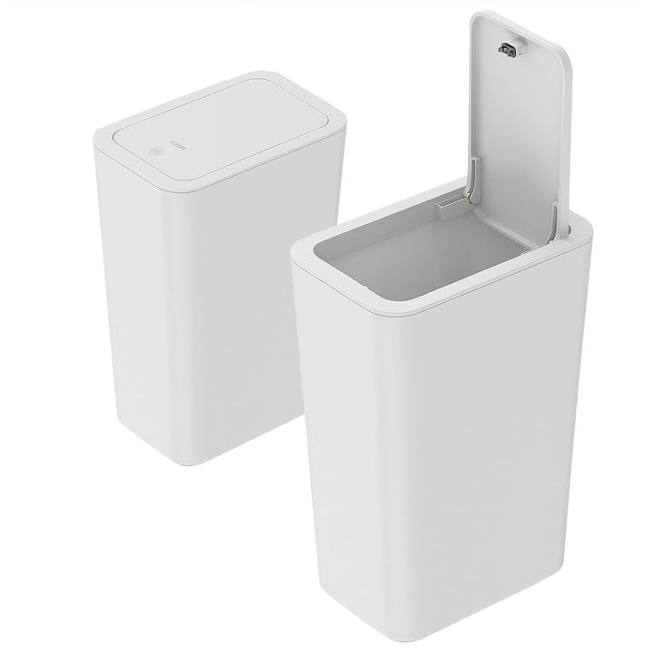 2 Stück Bad Mülleimer 9L mit Geruchsdichtenem Pop-Up-Deckel - PP-Material für Küche, Bad, Büro, Wohn