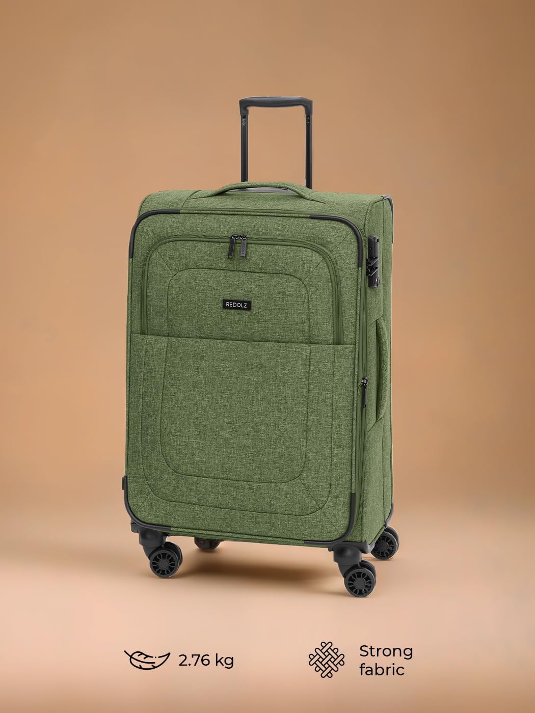 REDOLZ MEDIUM Weichschalen Koffer für Männer & Frauen | Leichter Trolley 67 cm mit 4 Doppelrollen &