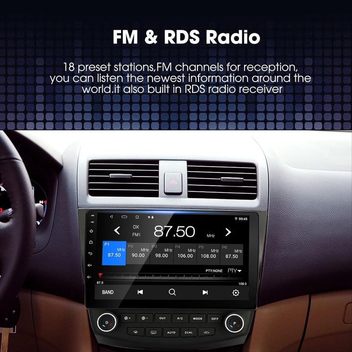 EZoneTronics 2 DIN Android 10.1 passend für Honda Accord 7. 2003-2007 Autoradio Stereo 10,1 Zoll Kap
