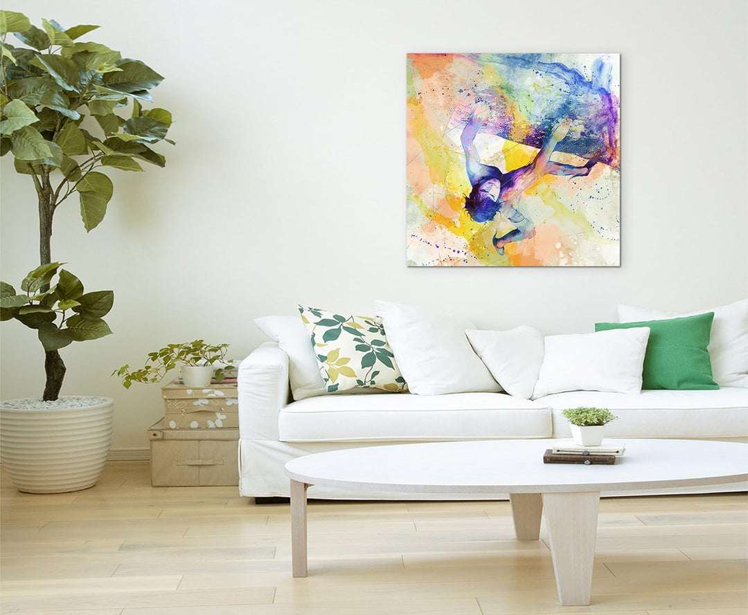 Klettern III 60x60cm Wandbild SPORTBILD Aquarell Art tolle Farben von Paul Sinus