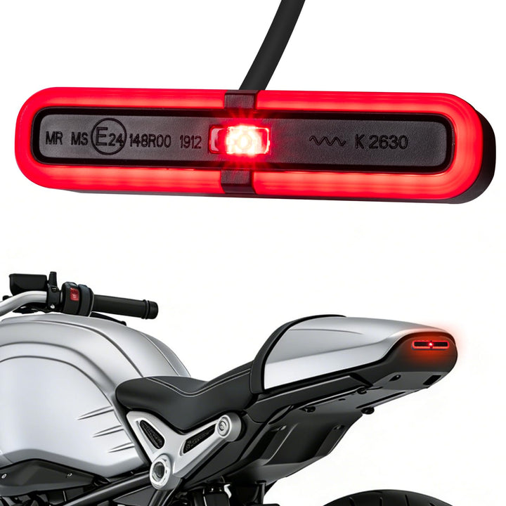 evermotor Mini LED Rücklicht Motorrad mit Bremslicht, 6-12V, M19 E-zertifiziert, IP67 Wasserdicht, 9