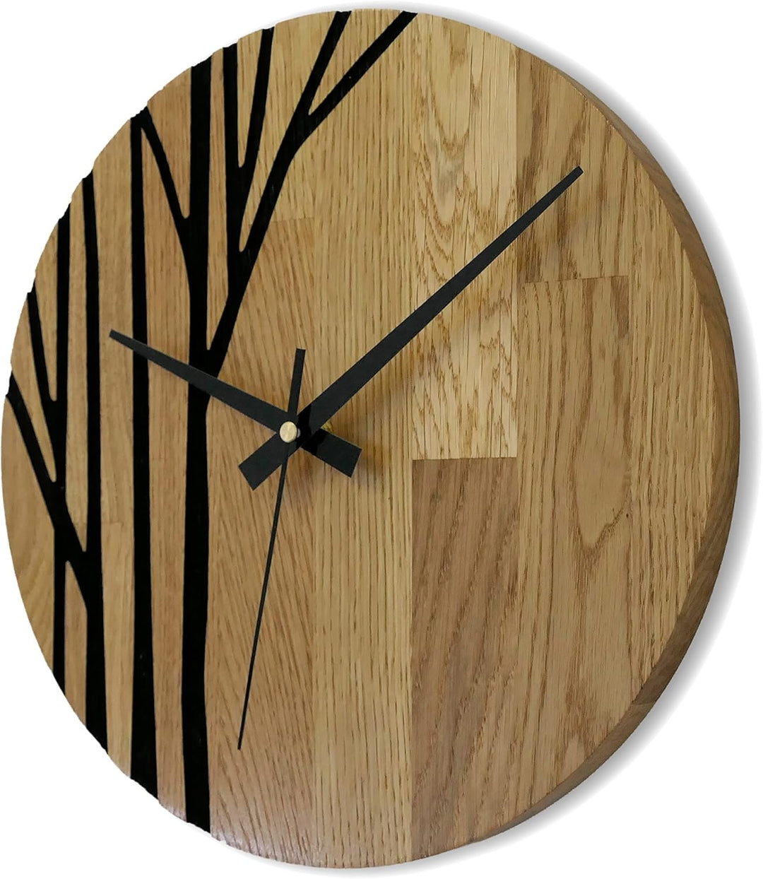 SENTOP Wanduhr aus Holz, Wanduhr aus Eiche, Moderne Wanduhr, Heimdekoration, Wanduhr aus echtem Eich