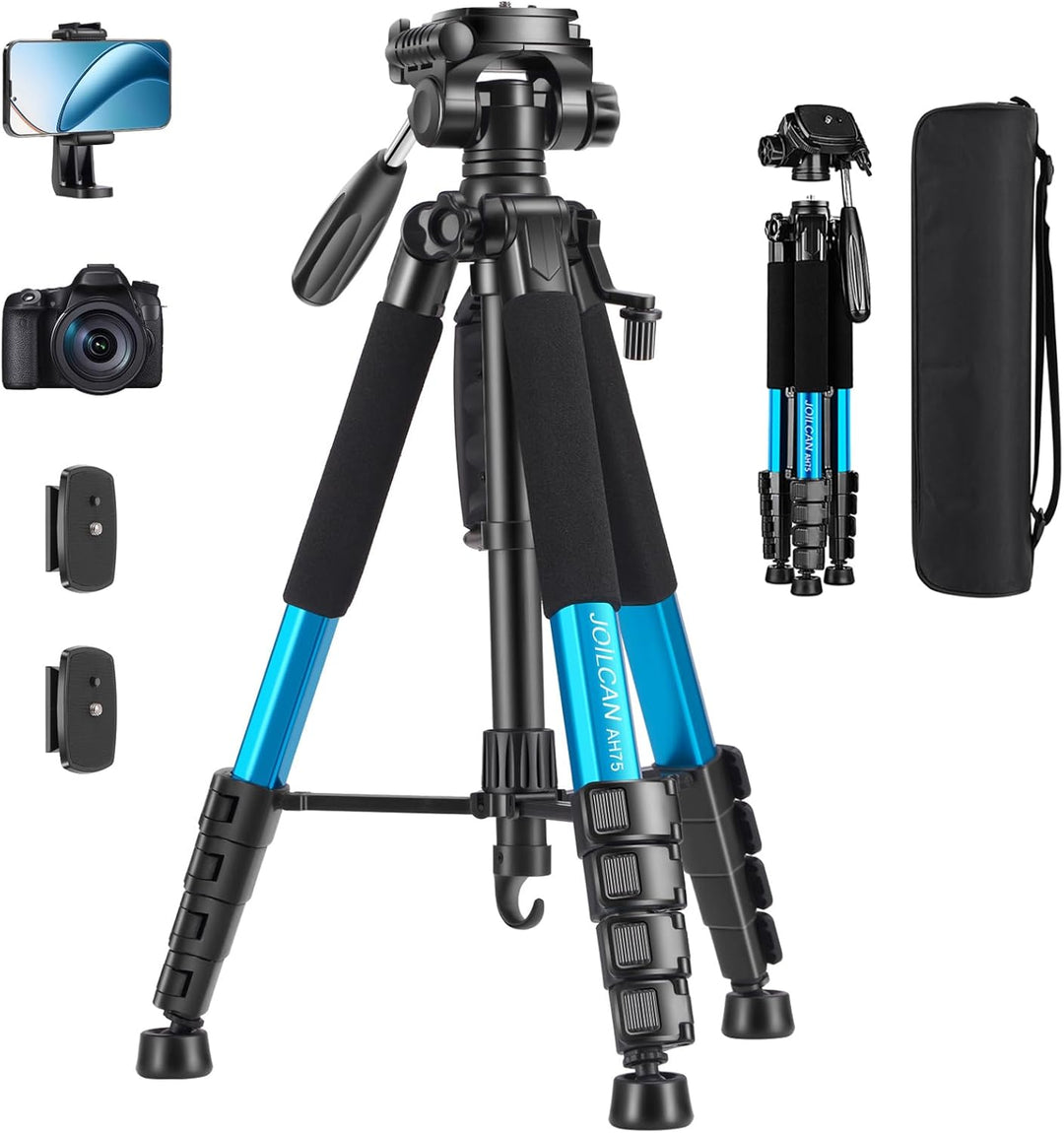 JOILCAN Kamera stativ, 187cm Aluminium Leichte Kamerastativ für Canon Nikon DSLR mit Abnehmbar 3-Weg