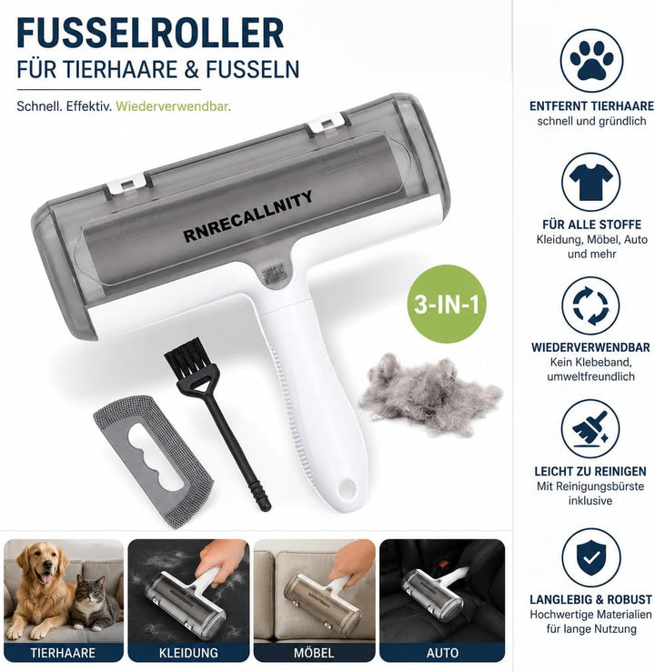Tierhaarentferner für Sofa, Kleidung, Teppich & Auto – Wiederverwendbare Bürste & Fusselbürste für H