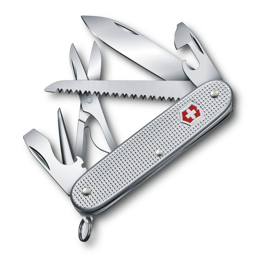 Victorinox, Taschenmesser, Farmer X Alox, 93 mm, silber (10 Funktionen, Klinge, Schraubendreher 3 mm