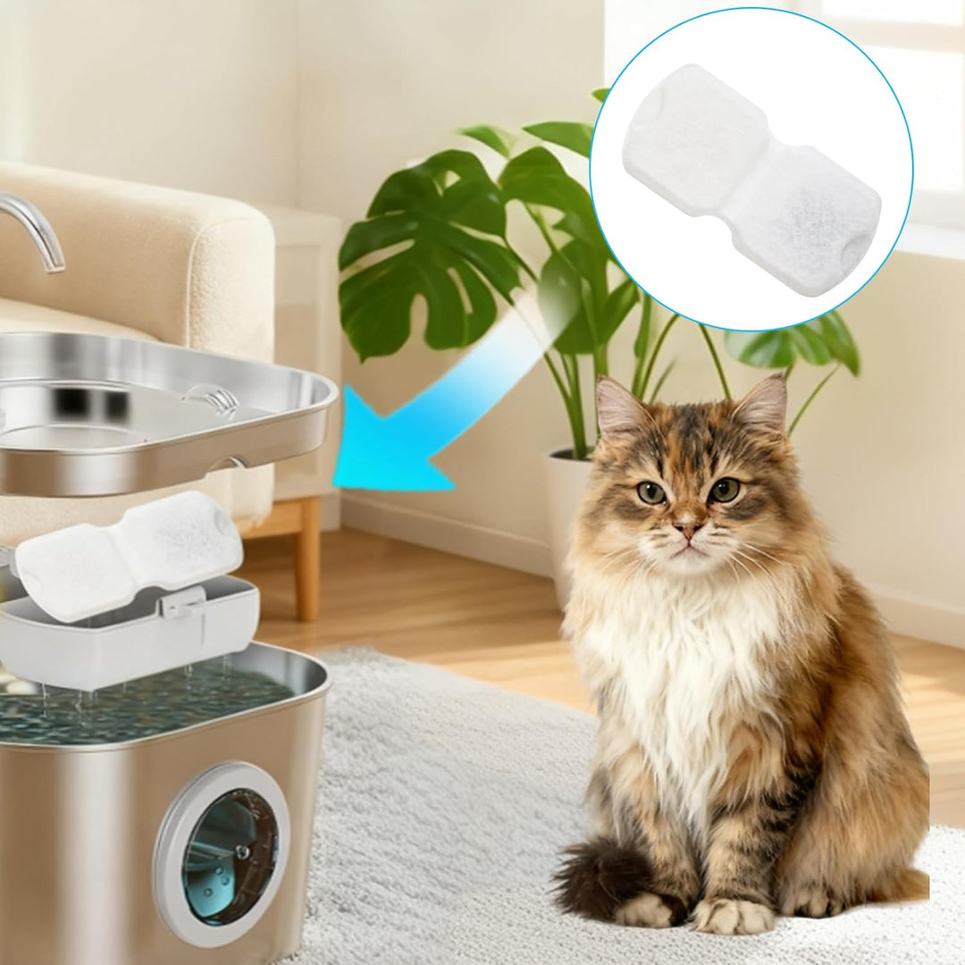 30 Stück Katzen Trinkbrunnen Ersatzfilter für Giotohun 15 Katzenbrunnenfilter mit 15 Schaumstofffilt