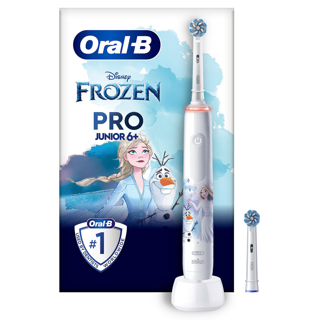 Oral-B Pro Junior Frozen Elektrische Zahnbürste/Electric Toothbrush für Kinder ab 6 Jahren, 2 Aufste