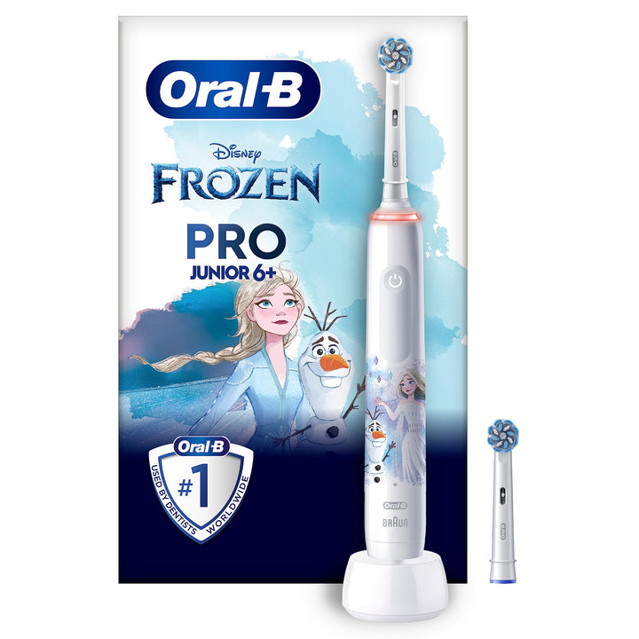 Oral-B Pro Junior Frozen Elektrische Zahnbürste/Electric Toothbrush für Kinder ab 6 Jahren, 2 Aufste