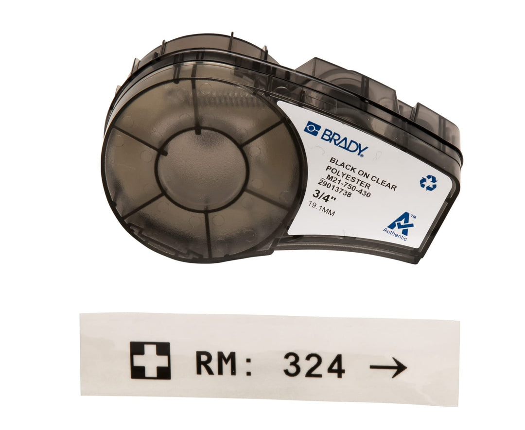 Brady (M21-750-430) Polyesterband für BMP21-PLUS; BMP21-LAB; BMP21 19.05 mm x 6.40 m Schwarz auf tra