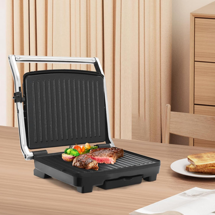 Elektrogrill Indoor, Steak und als Grill, Elektrogrill/Sandwichtoaster, Brotmaschine, Edelstahl Tisc