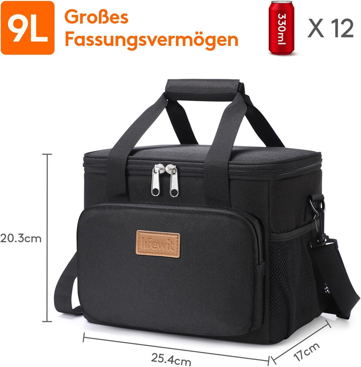 Lifewit Grosse Mittagstasche 12-Dosen (8.5L) Isolierte Lunchbox Weiche Kühlbox Kühltasche für Erwach