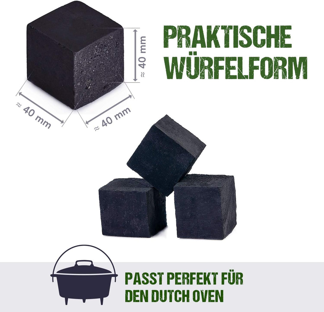 McBrikett KOKOKO CUBES Premium Grillkohle, 8 kg Bio Kokos Grillbriketts