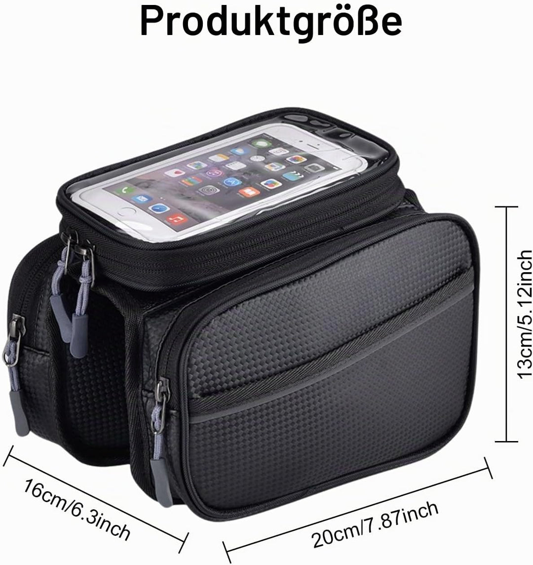 Fahrradtasche Rahmen, wasserdichte Fahrradtasche Handytasche Fahrrad Handyhalterung Oberrohrtasche m