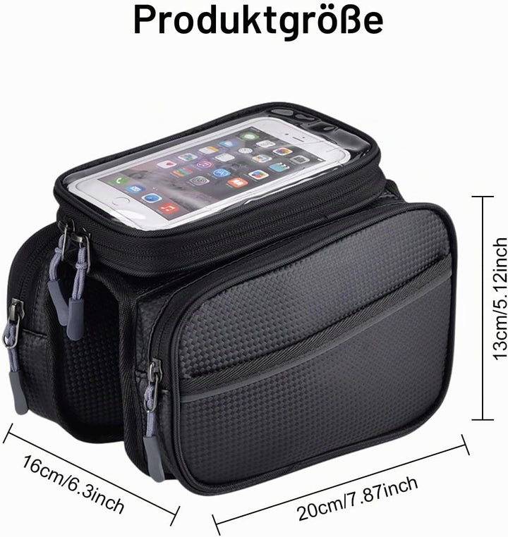 Fahrradtasche Rahmen, wasserdichte Fahrradtasche Handytasche Fahrrad Handyhalterung Oberrohrtasche m