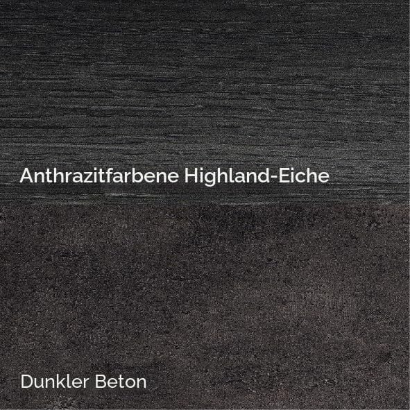 Merveille – Heizkörperregal ohne Bohren – Wendeset Melamin Eiche/Beton – Verformungsbeständig – Stär