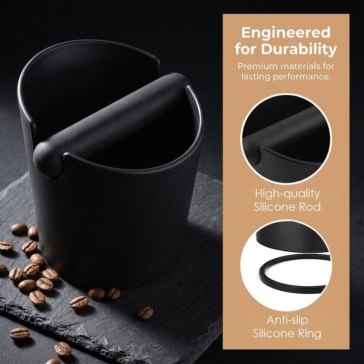 Ideal Swan Abklopfbehälter für Siebträger Knock Box Barista Zubehör Kaffeesatz Abschlagbehälter Espr