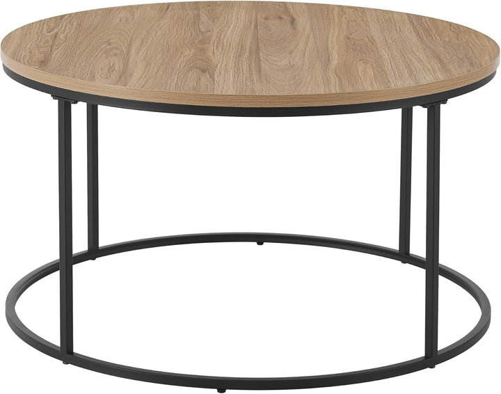 [en.casa] Couchtisch Kuhmoinen 45 x 80 cm Beistelltisch Wohnzimmertisch Sofatisch rund Schwarz/Holzo