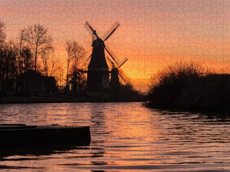 CALVENDO Puzzle Greetsieler Zwillingsmühlen 1000 Teile Lege-Grösse 64 x 48 cm Foto-Puzzle Bild von A