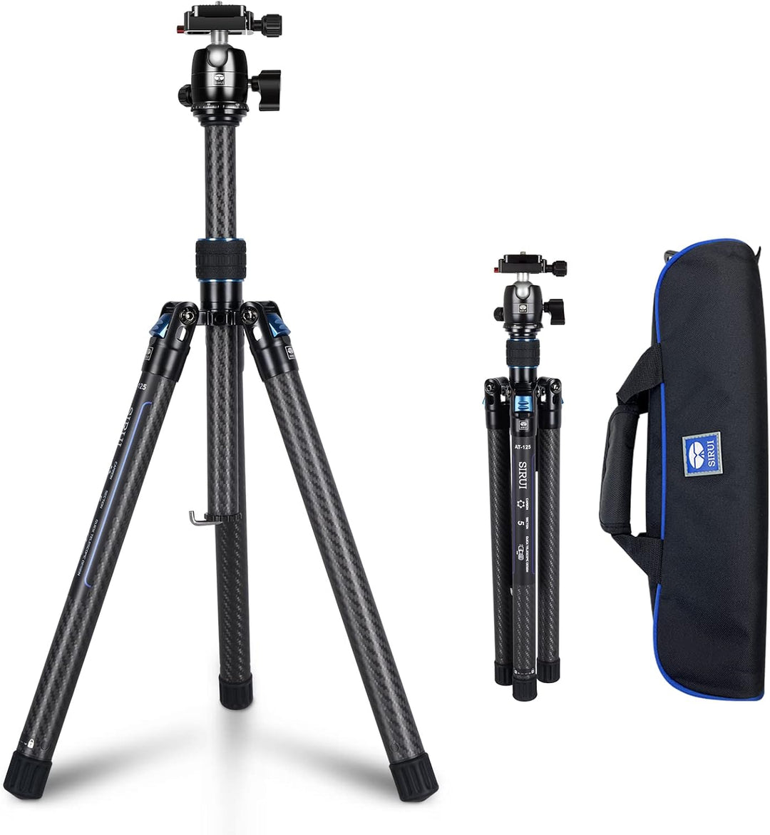 SIRUI Carbon Kamera Stativ mit B-00K Kugelkopf, 151,9 cm kompaktes,Schnellverschluss-Bein,wendbare M