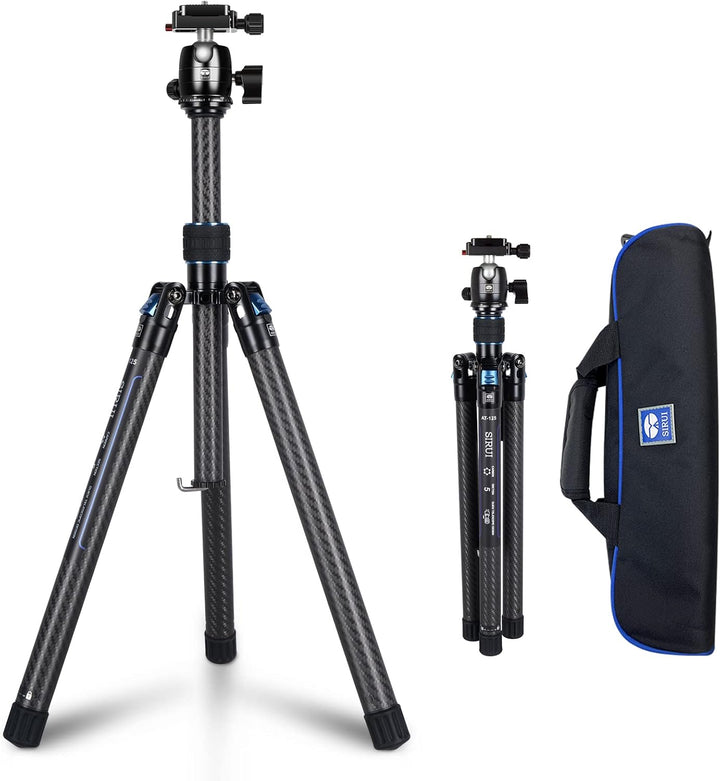 SIRUI Carbon Kamera Stativ mit B-00K Kugelkopf, 151,9 cm kompaktes,Schnellverschluss-Bein,wendbare M